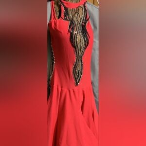 Coral Latin/Rhythm Ballroom Dress